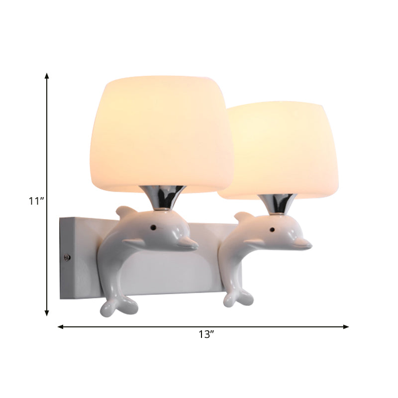 Vivolux | Frosted Glass Urn Wall Lamp Modern Stylish Wall Lighting in White Finish for the Office