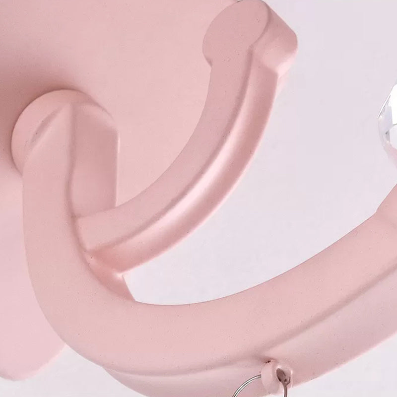Vivolux | Stofffaltete Kegelleuchte mit klarem Kristall für das Mädchenzimmer Kinder Wandleuchte in pinker Ausführung