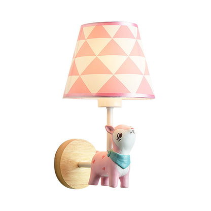Vivolux | Moderne Wandlampe Reduzierter Schatten Einzel Licht Holz Wandlampe mit Tier für Teen