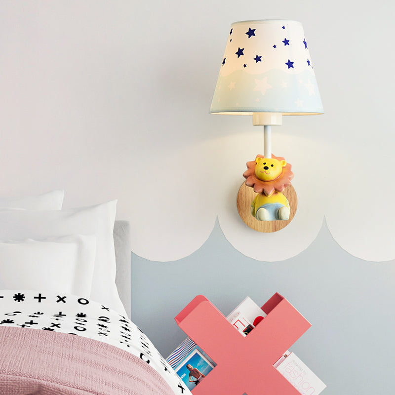 Vivolux | Moderne Wandlampe Reduzierter Schatten Einzel Licht Holz Wandlampe mit Tier für Teen