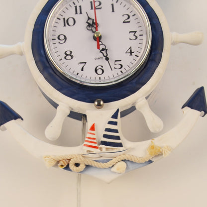 Vivolux | Glas Glocken Wandlamp mit Ankeruhr 1 Licht Mediterrane Wandlampe in Weiß für Hotel