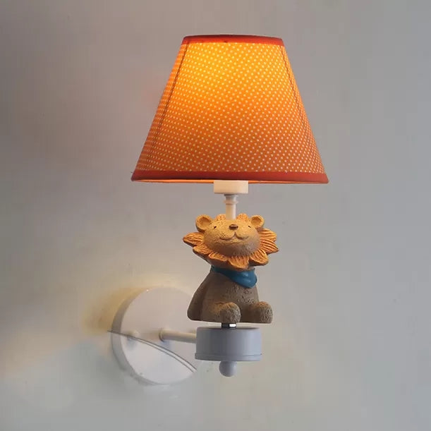 Vivolux | Lieve Dier Wandlamp mit Tapse Schatten Holz 1 Kopf Wandlamp für Flur Eingang