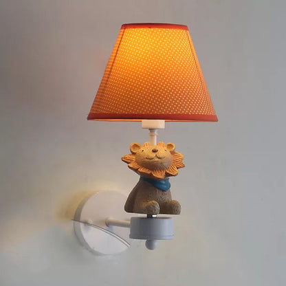 Vivolux | Lieve Dier Wandlamp mit Tapse Schatten Holz 1 Kopf Wandlamp für Flur Eingang