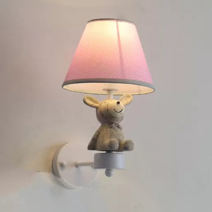 Vivolux | Lieve Dier Wandlamp mit Tapse Schatten Holz 1 Kopf Wandlamp für Flur Eingang