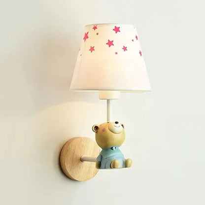 Vivolux | Moderne Wandlampe Reduzierter Schatten Einzel Licht Holz Wandlampe mit Tier für Teen