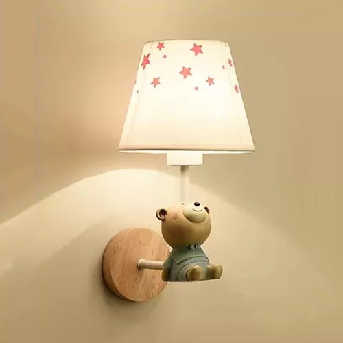 Vivolux | Moderne Wandlampe Reduzierter Schatten Einzel Licht Holz Wandlampe mit Tier für Teen