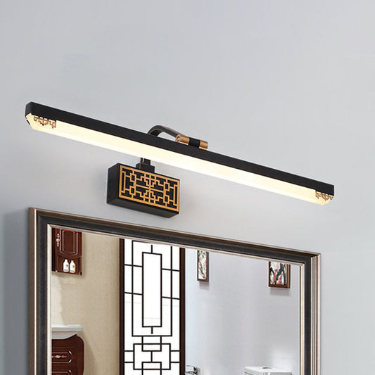 Vivolux | Schwarze LED-Waschtischleuchte Traditionelle Metall-Lineare Make-Up-Beleuchtung in Weiß/Warm/Natürlich Licht, 16"/22"/28" L