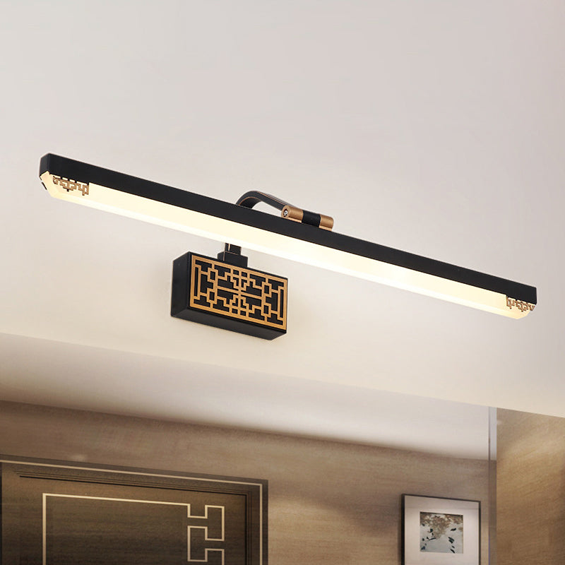 Vivolux | Schwarze LED-Waschtischleuchte Traditionelle Metall-Lineare Make-Up-Beleuchtung in Weiß/Warm/Natürlich Licht, 16"/22"/28" L