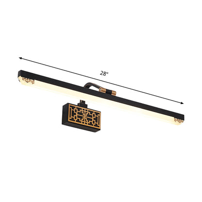 Vivolux | Schwarze LED-Waschtischleuchte Traditionelle Metall-Lineare Make-Up-Beleuchtung in Weiß/Warm/Natürlich Licht, 16"/22"/28" L