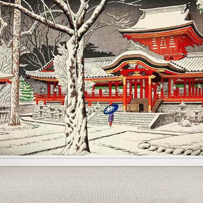 Vivolux | Lichtkleurige Aziatische Landschap Muurdecoratie Vochtbestendig Hedendaagse Badkamermuurbedekking