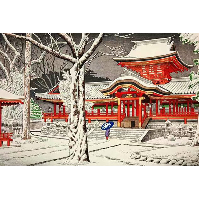 Vivolux | Lichtkleurige Aziatische Landschap Muurdecoratie Vochtbestendig Hedendaagse Badkamermuurbedekking