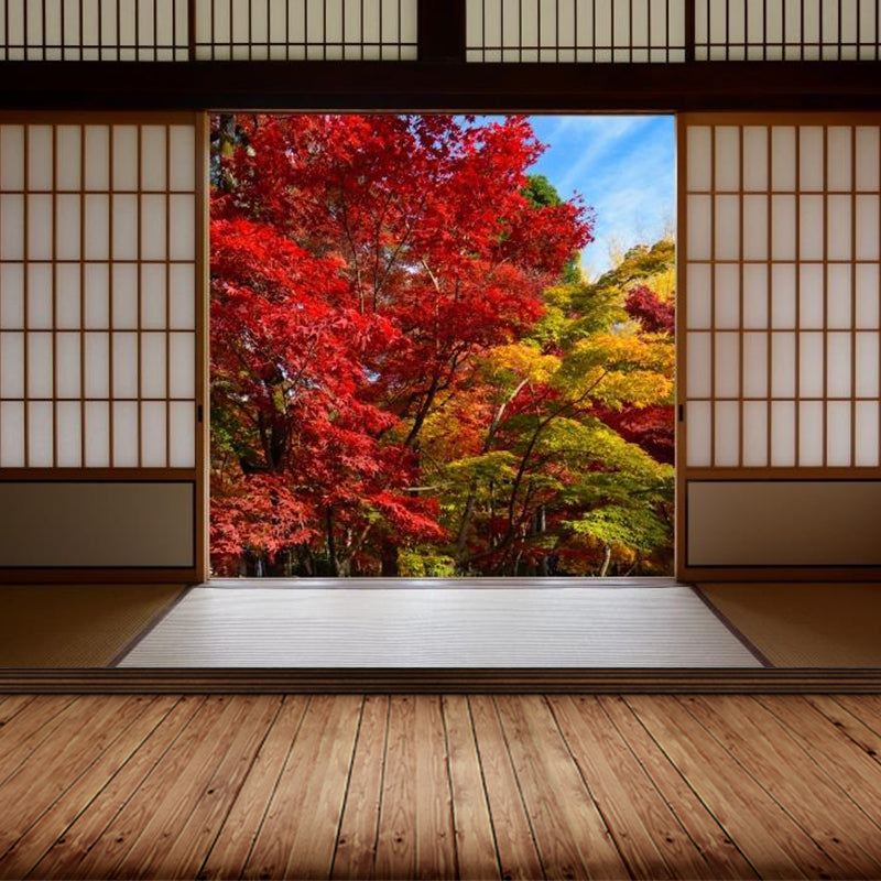 Vivolux | Lichtkleurige Aziatische Landschap Muurdecoratie Vochtbestendig Hedendaagse Badkamermuurbedekking