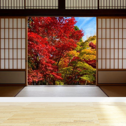 Vivolux | Lichtkleurige Aziatische Landschap Muurdecoratie Vochtbestendig Hedendaagse Badkamermuurbedekking