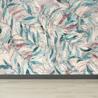 Vivolux | Pastel Kleur Bladeren Muurpapier Vochtbestendige Wandbedekking voor Woonkamer