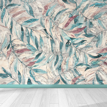 Vivolux | Pastel Kleur Bladeren Muurpapier Vochtbestendige Wandbedekking voor Woonkamer