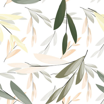 Vivolux | Illustrationsstil Blätter Wandgemälde Riesen Wandverkleidung für das Esszimmer, individuell