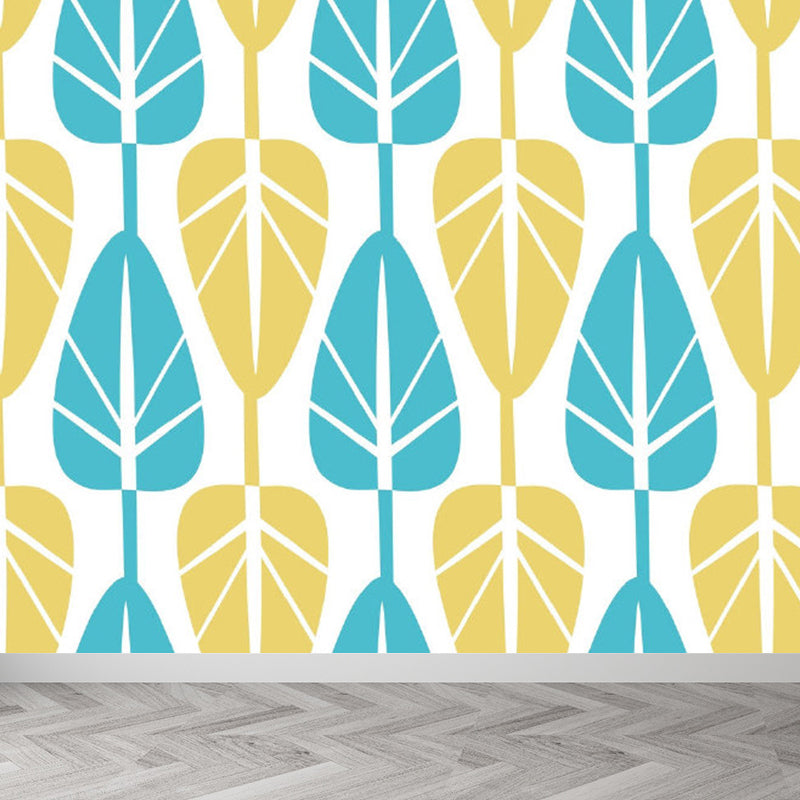 Vivolux | Illustrationsstil Blätter Wandgemälde Riesen Wandverkleidung für das Esszimmer, individuell