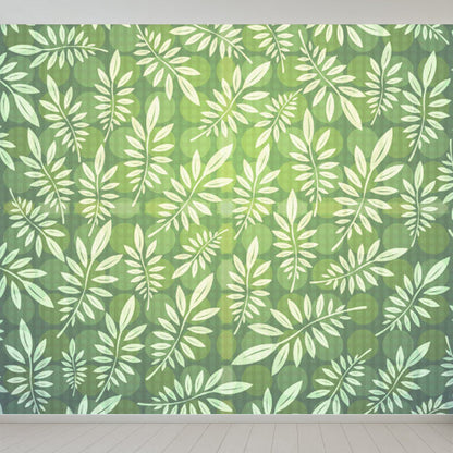 Vivolux | Illustrationsstil Blätter Wandgemälde Riesen Wandverkleidung für das Esszimmer, individuell