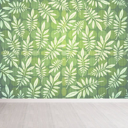 Vivolux | Illustrationsstil Blätter Wandgemälde Riesen Wandverkleidung für das Esszimmer, individuell