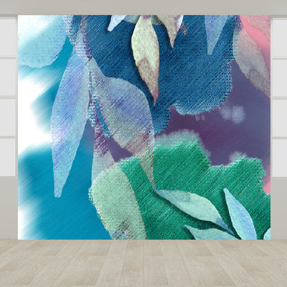 Vivolux | Fleckenschutz Blätter Muster Wandbild Vlies Moderne Wanddekoration für Mädchen Schlafzimmer