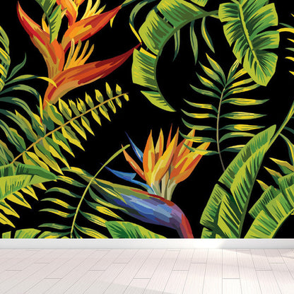 Vivolux | Fleckenschutz Blätter Muster Wandbild Vlies Moderne Wanddekoration für Mädchen Schlafzimmer