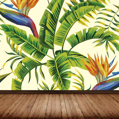 Vivolux | Fleckenschutz Blätter Muster Wandbild Vlies Moderne Wanddekoration für Mädchen Schlafzimmer