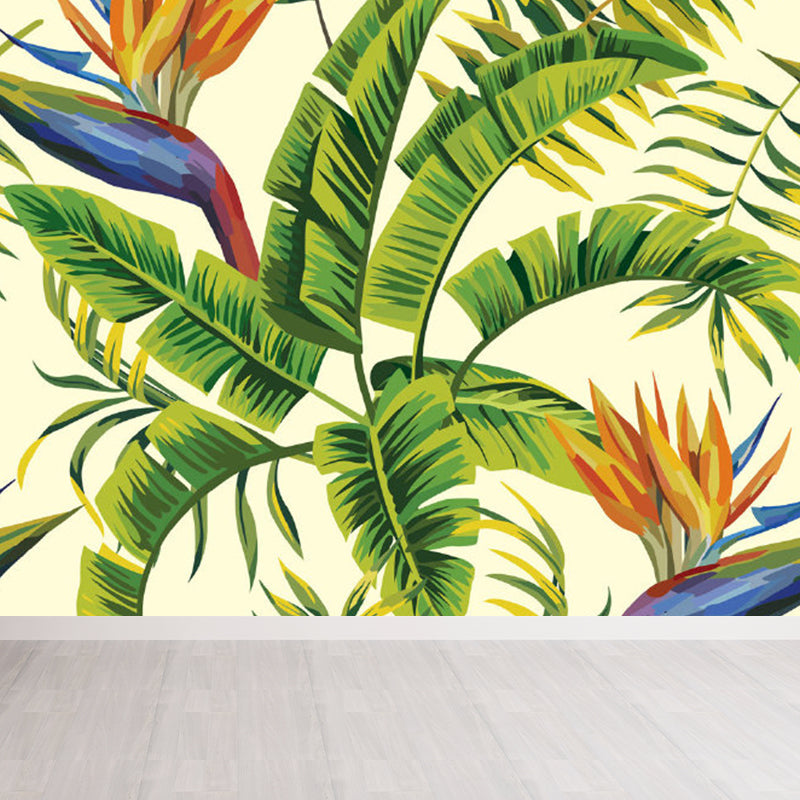 Vivolux | Fleckenschutz Blätter Muster Wandbild Vlies Moderne Wanddekoration für Mädchen Schlafzimmer