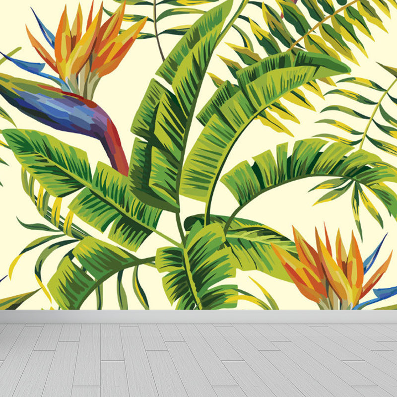 Vivolux | Fleckenschutz Blätter Muster Wandbild Vlies Moderne Wanddekoration für Mädchen Schlafzimmer