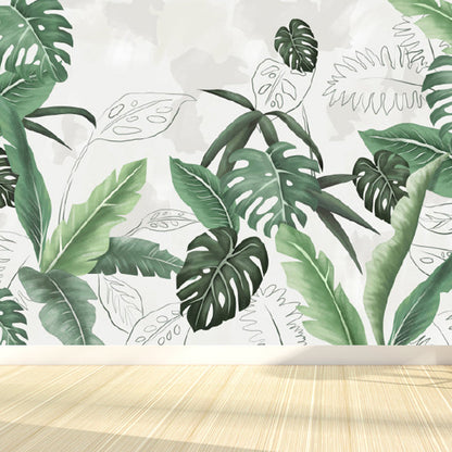 Vivolux | Verschiedene Blätter Wandmural für Esszimmer Illustration Wanddekoration, maßgeschneidert gedruckt