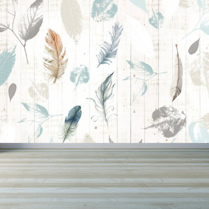 Vivolux | Verschiedene Blätter Wandmural für Esszimmer Illustration Wanddekoration, maßgeschneidert gedruckt