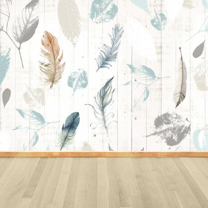 Vivolux | Verschiedene Blätter Wandmural für Esszimmer Illustration Wanddekoration, maßgeschneidert gedruckt