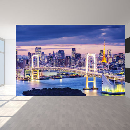 Vivolux | Urban Cityscape Muurbehang Donkere Kleur Vochtbestendig Wanddecoratie für Zimmer