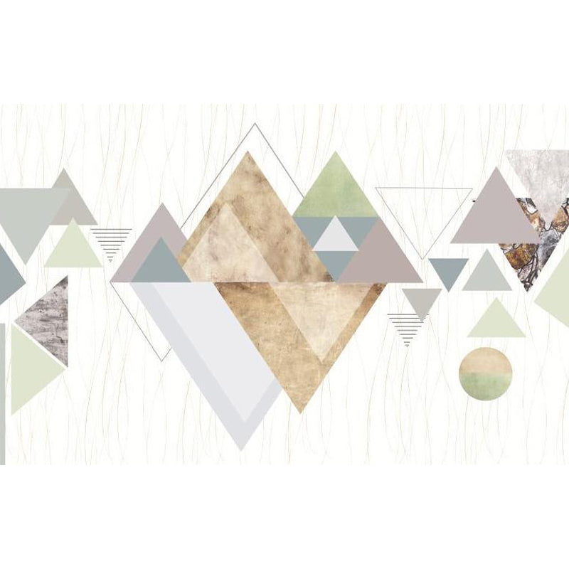Vivolux | Geometrische Driehoek Muurpapier Muurschildering Moderne Niet-Geweven Katoenen Wandbekleding voor Woonkamer
