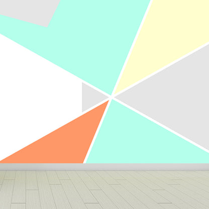 Vivolux | Geometrische Driehoek Muurpapier Muurschildering Moderne Niet-Geweven Katoenen Wandbekleding voor Woonkamer