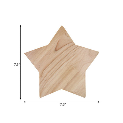 Vivolux | Holzstern Wandlampe Moderne Nordic Wandlicht in Beige für Kinderzimmer Flur