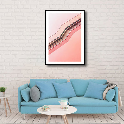 Vivolux | Roze Trapmuur Wanddecoratie Architectuur Modern Textuur Leinwanddruck für Zimmer