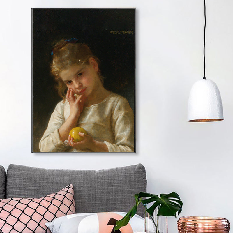 Vivolux | Texturiertes Mädchen Kunstdruck-Leinwand Renaissance-Stil Gemälde für das Schlafzimmer von Mädchen