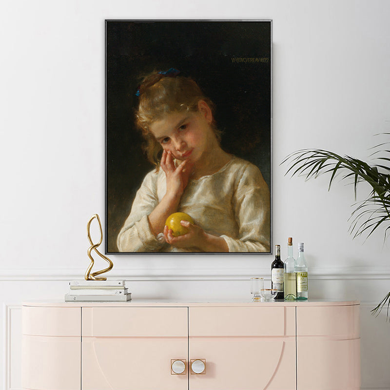 Vivolux | Texturiertes Mädchen Kunstdruck-Leinwand Renaissance-Stil Gemälde für das Schlafzimmer von Mädchen