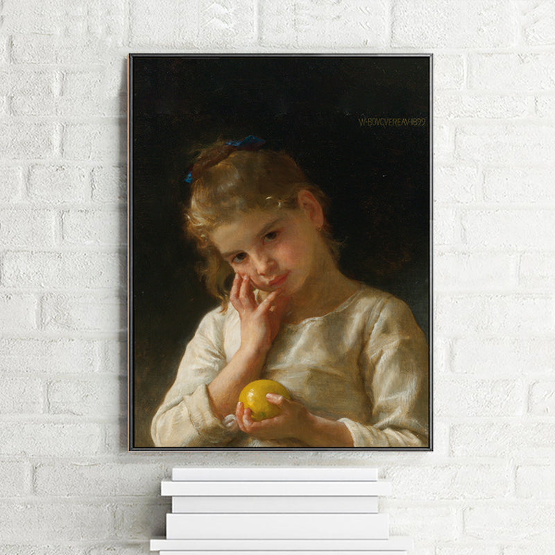 Vivolux | Texturiertes Mädchen Kunstdruck-Leinwand Renaissance-Stil Gemälde für das Schlafzimmer von Mädchen