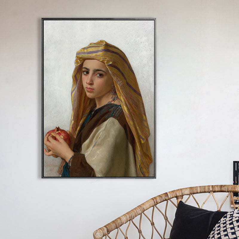 Vivolux | Texturiertes Mädchen Kunstdruck-Leinwand Renaissance-Stil Gemälde für das Schlafzimmer von Mädchen