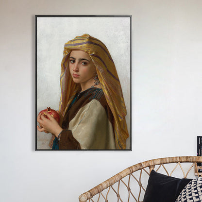 Vivolux | Texturiertes Mädchen Kunstdruck-Leinwand Renaissance-Stil Gemälde für das Schlafzimmer von Mädchen