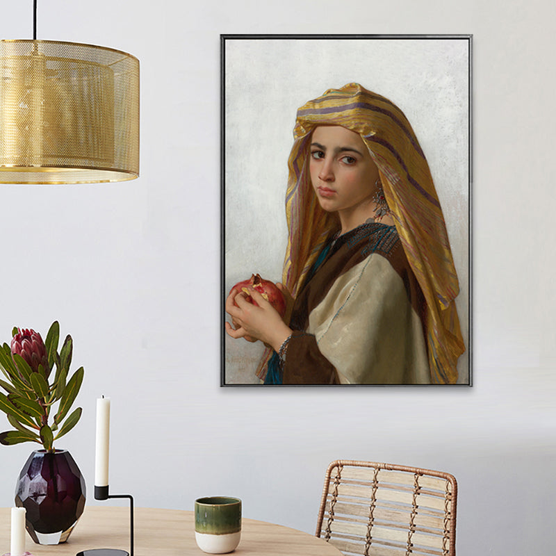 Vivolux | Texturiertes Mädchen Kunstdruck-Leinwand Renaissance-Stil Gemälde für das Schlafzimmer von Mädchen