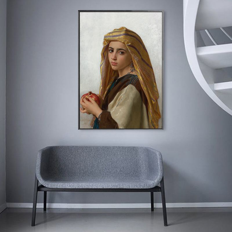 Vivolux | Texturiertes Mädchen Kunstdruck-Leinwand Renaissance-Stil Gemälde für das Schlafzimmer von Mädchen