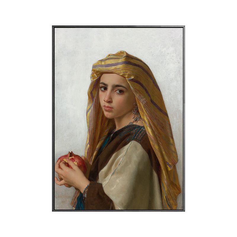Vivolux | Texturiertes Mädchen Kunstdruck-Leinwand Renaissance-Stil Gemälde für das Schlafzimmer von Mädchen