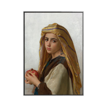 Vivolux | Texturiertes Mädchen Kunstdruck-Leinwand Renaissance-Stil Gemälde für das Schlafzimmer von Mädchen