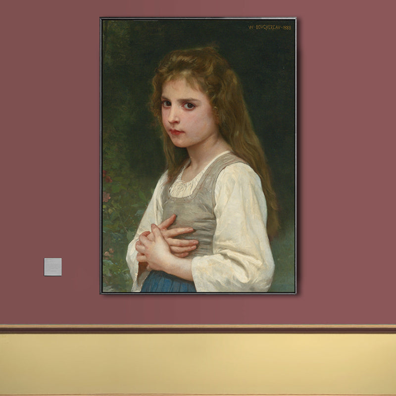 Vivolux | Texturiertes Mädchen Kunstdruck-Leinwand Renaissance-Stil Gemälde für das Schlafzimmer von Mädchen