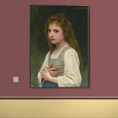 Vivolux | Texturiertes Mädchen Kunstdruck-Leinwand Renaissance-Stil Gemälde für das Schlafzimmer von Mädchen