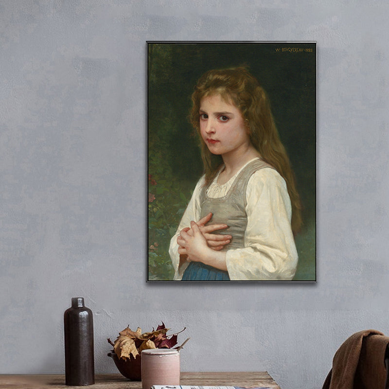 Vivolux | Texturiertes Mädchen Kunstdruck-Leinwand Renaissance-Stil Gemälde für das Schlafzimmer von Mädchen