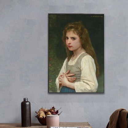 Vivolux | Texturiertes Mädchen Kunstdruck-Leinwand Renaissance-Stil Gemälde für das Schlafzimmer von Mädchen