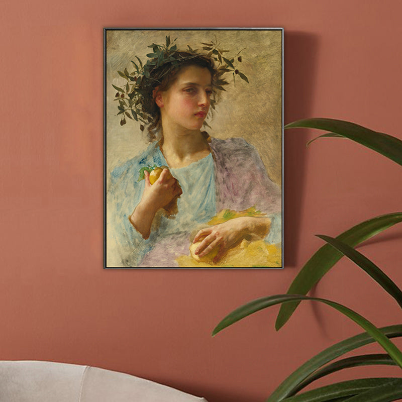 Vivolux | Texturiertes Mädchen Kunstdruck-Leinwand Renaissance-Stil Gemälde für das Schlafzimmer von Mädchen